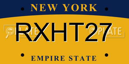 RXHT27 New York License Plate