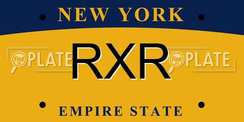 RXR New York License Plate