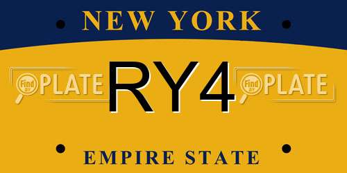RY4 New York License Plate