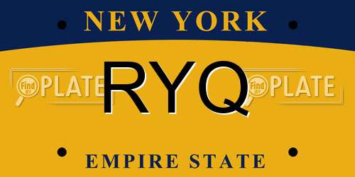 RYQ New York License Plate