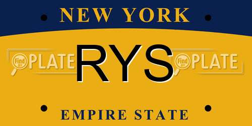 RYS New York License Plate