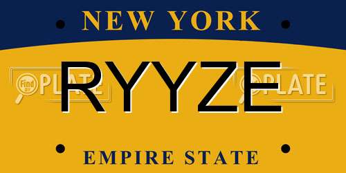 RYYZE New York License Plate