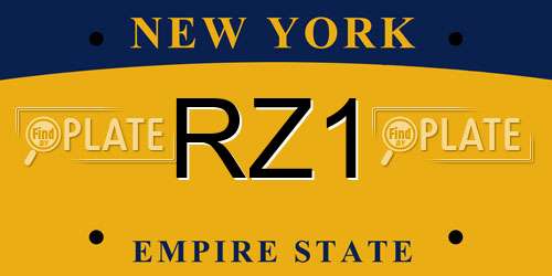 RZ1 New York License Plate