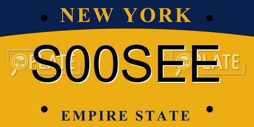 S00SEE New York License Plate