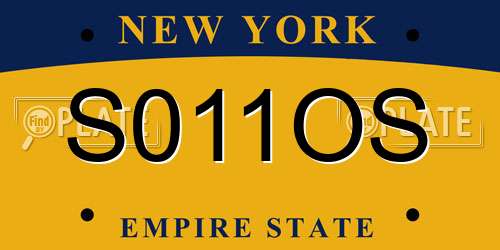 S011OS New York License Plate