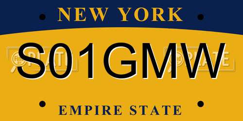 S01GMW New York License Plate