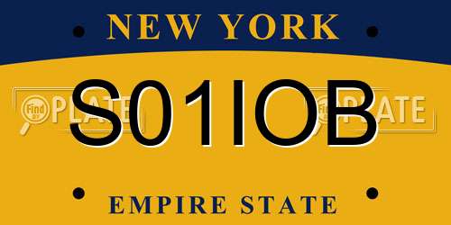 S01IOB New York License Plate