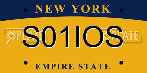 S01IOS New York License Plate