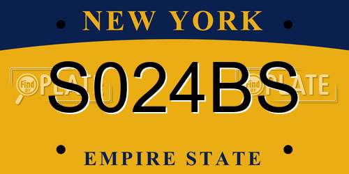 S024BS New York License Plate
