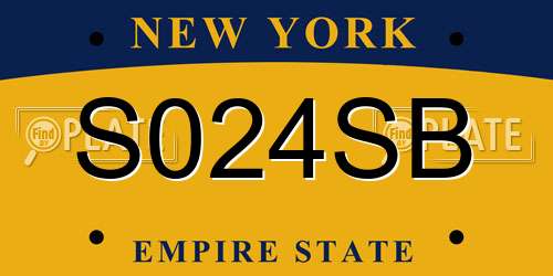 S024SB New York License Plate
