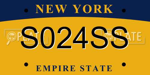 S024SS New York License Plate