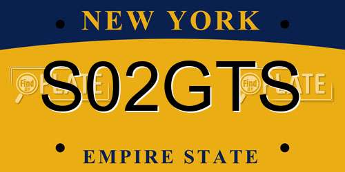 S02GTS New York License Plate