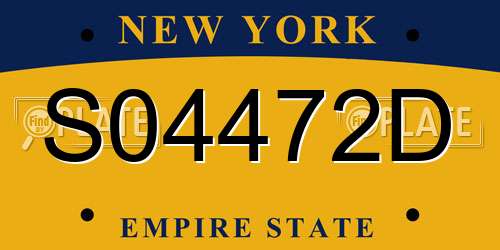 S04472D New York License Plate