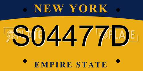 S04477D New York License Plate