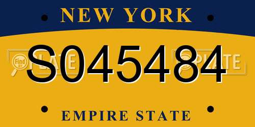 S045484 New York License Plate