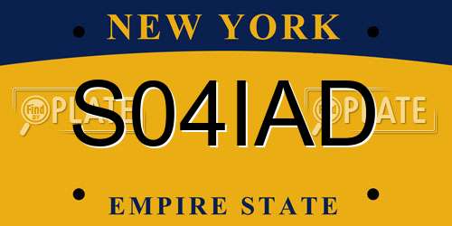 S04IAD New York License Plate