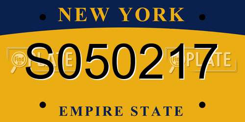S050217 New York License Plate