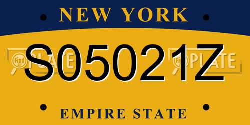 S05021Z New York License Plate