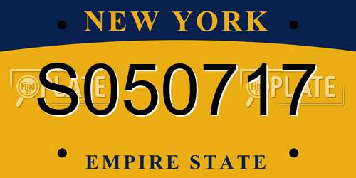 S050717 New York License Plate
