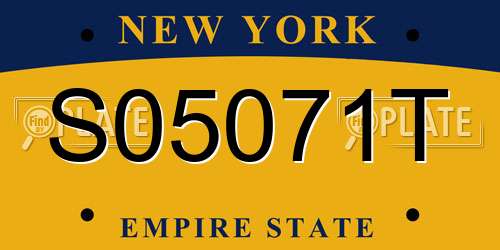 S05071T New York License Plate