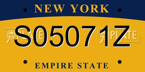 S05071Z New York License Plate