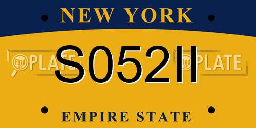 S052II New York License Plate