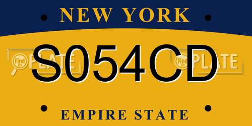 S054CD New York License Plate