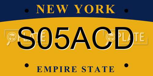 S05ACD New York License Plate