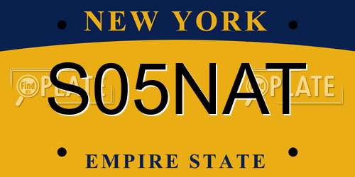S05NAT New York License Plate