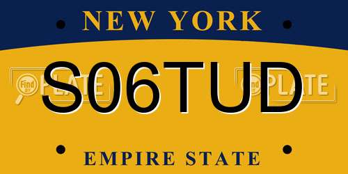 S06TUD New York License Plate