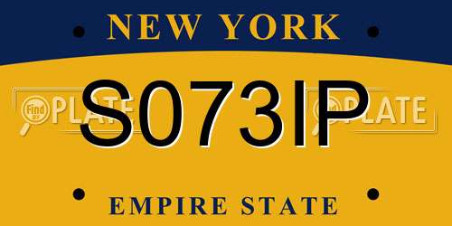 S073IP New York License Plate