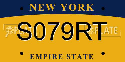 S079RT New York License Plate