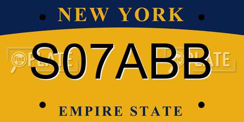 S07ABB New York License Plate