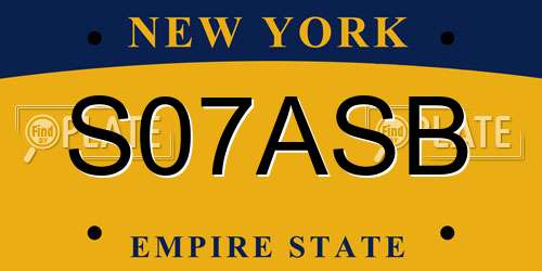 S07ASB New York License Plate