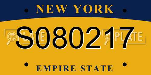 S080217 New York License Plate