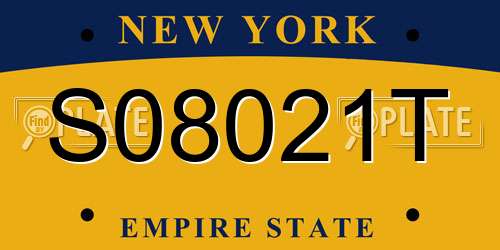 S08021T New York License Plate