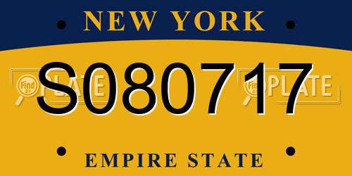 S080717 New York License Plate