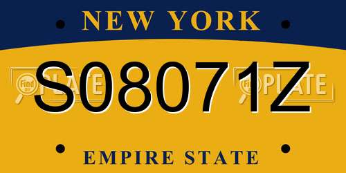 S08071Z New York License Plate