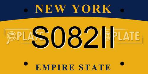 S082II New York License Plate