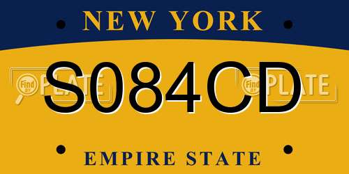 S084CD New York License Plate