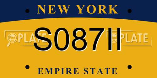 S087II New York License Plate