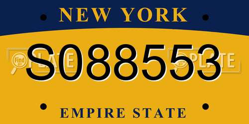 S088553 New York License Plate