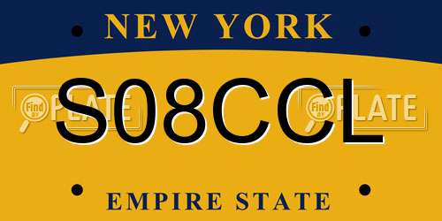 S08CCL New York License Plate