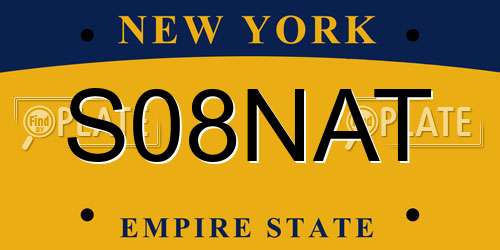 S08NAT New York License Plate