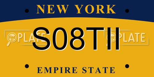 S08TII New York License Plate