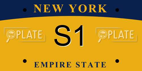 S1 New York License Plate