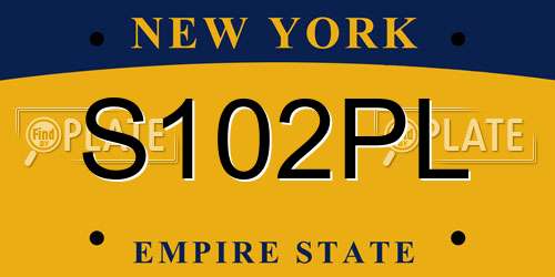 S102PL New York License Plate
