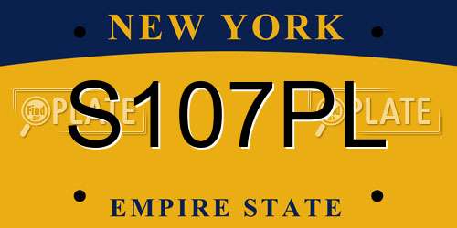 S107PL New York License Plate