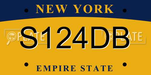 S124DB New York License Plate