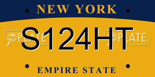 S124HT New York License Plate